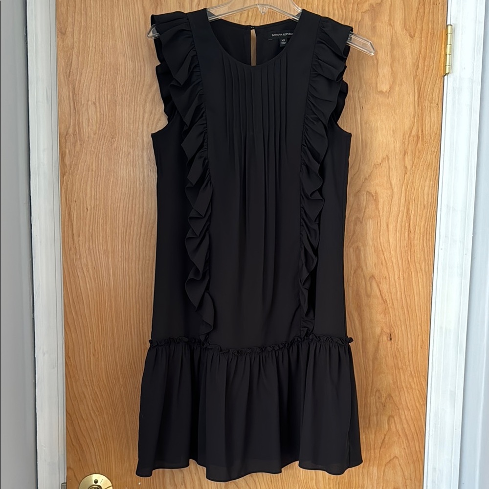 Banana Republic Black Ruffle Dress